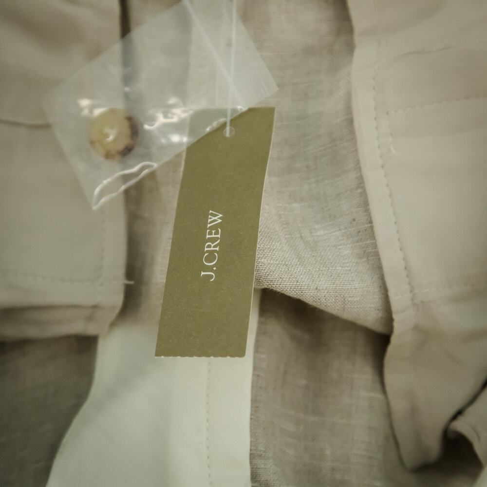 J. Crew Size 12 Essential Wide Leg Pant Beige Solid 100% Linen Pants NEW - Picture 5 of 8